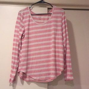 Pink and white striped long sleeve